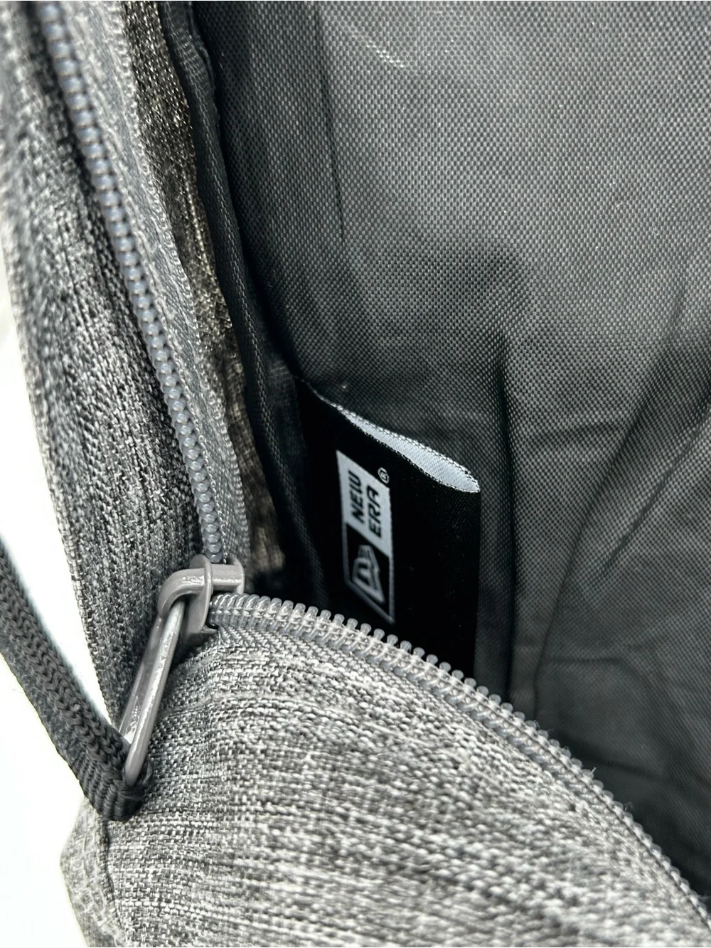 New Era Gray Backpack with Red & Black NY Logo